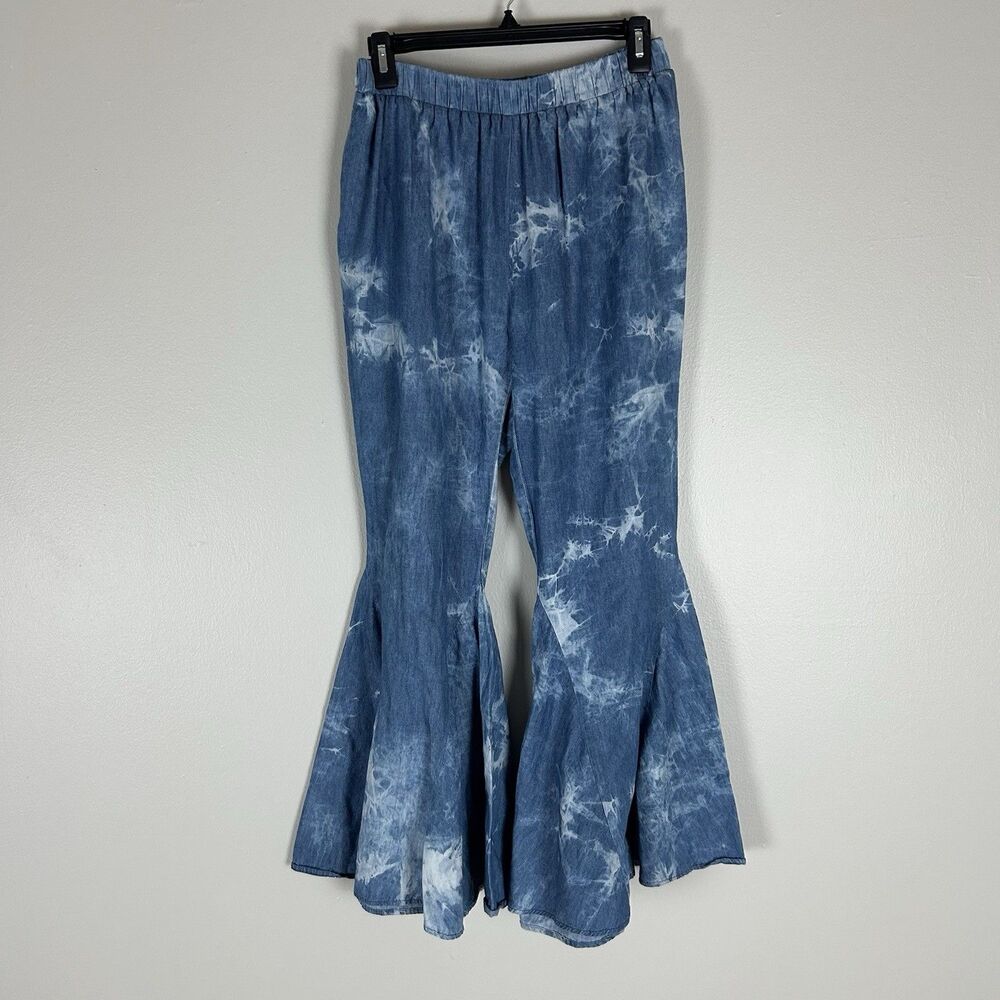 Savanna Jane M Flare Pants Bell Bottoms Tie Dye Denim Pants Jeans Country Hippie